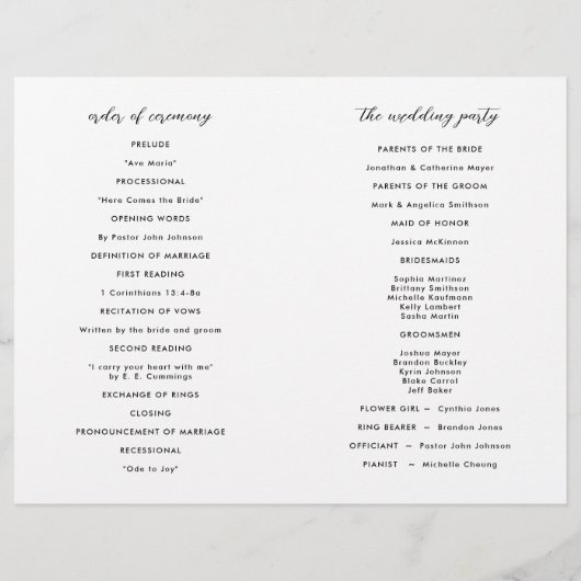 Dramatische Schwarz-Weiß-Wasserfarben-Hochzeit (Rückseite)