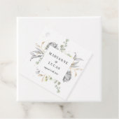 dramatische Silberblumen-Monogramm-Hochzeit Geschenkanhänger (Beispiel)