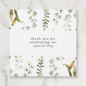 dramatische Silberblumen-Monogramm-Hochzeit Geschenkanhänger (Rückseite)