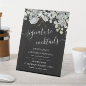 dramatische Silbergold Blumencocktail signieren Sockelschild (In SItu)