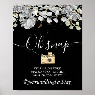 dramatische silberne goldfarbene Hashtag Zeichen Poster