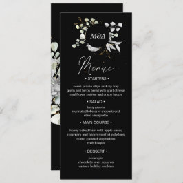 dramatische silberne goldfarbene Hochzeitsmenü Einladung