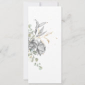 dramatische silberne goldfarbene Hochzeitsmenü Einladung (Rückseite)