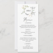 dramatische silberne goldfarbene Hochzeitsmenü Einladung (Vorderseite)