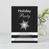 Dramatische Snowflake Corporate Holiday Party einl Einladung (Stehend Vorderseite)