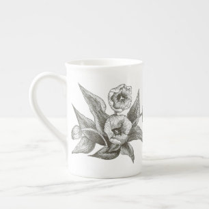 Dramatische Tulips Knochen China Tasse