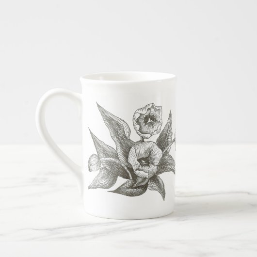Dramatische Tulips Knochen China Tasse (Links)