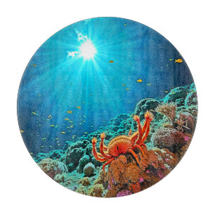 Dramatische Unterwasser-Sonnenstrahl-Kunst Schneidebrett