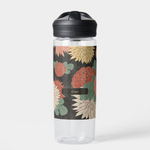 Dramatische Vintage-Japan-Chrysantheme Blumen Trinkflasche