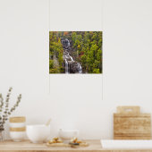 Dramatische Wasserfälle im Herbst Poster (Küche)
