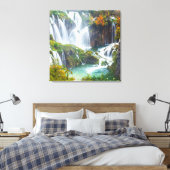 Dramatische Wasserfälle Kaskadieren Wasser Autumn Leinwanddruck (Insitu (Schlafzimmer))