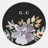 Dramatische Wasserfarben Florals Hochzeit große Runder Aufkleber (Vorderseite)