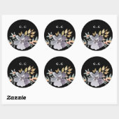 Dramatische Wasserfarben Florals Hochzeit große Runder Aufkleber (Blatt)