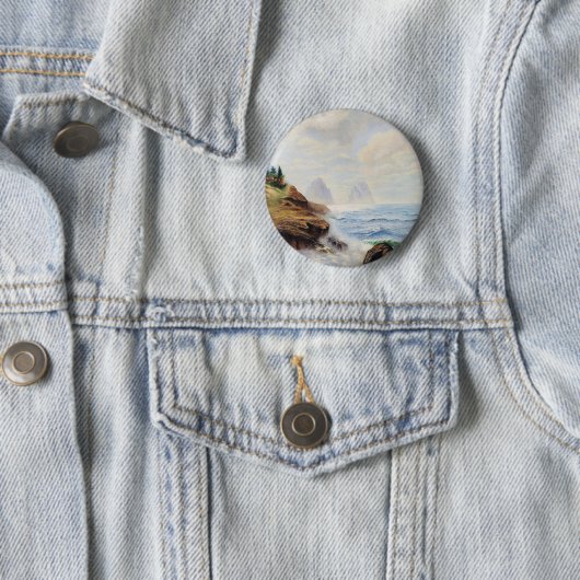 Dramatische Waves Pfund ein felsiges Button an der (Beispiel)