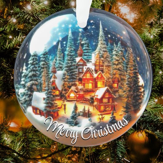 Dramatische Weihnachtslandschaft in transparenter Ornament