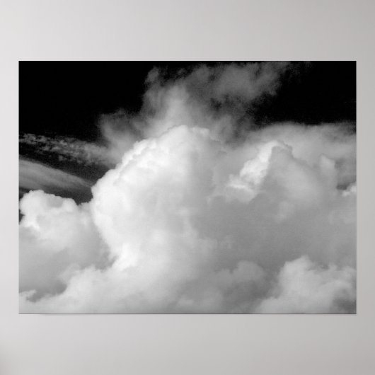 Dramatische Wolken (B&W) Poster (Vorne)