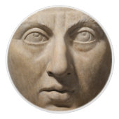 Dramatischer antiker römischer Kaiser Marmorgesich Keramikknauf (Vorderseite)