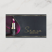 Dramatischer Art Deco Makeup Artist Magenta ID1036 Visitenkarte (Vorderseite)