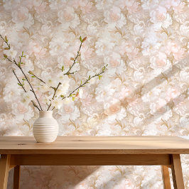 Dramatischer Barock floralweiche Rose Gold V1 ID10 Tapete