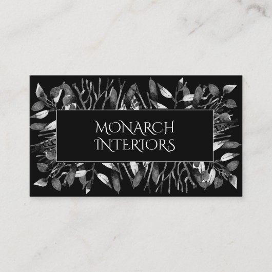 Dramatischer Blätter-Designer Visitenkarte (Vorderseite)