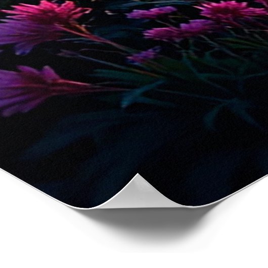 Dramatischer Blitz über einem Serenwaldsee Poster (Ecke)