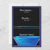 Dramatischer Blue Martini Cocktails Einladung (Rückseite)