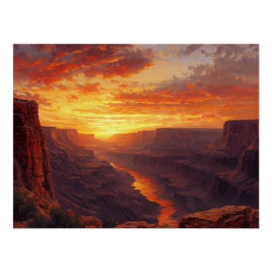 Dramatischer Canyon bei Sonnenaufgang Poster (Vorderseite)