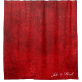 Dramatischer Crimson Grunge Duschvorhang (Vorderseite)