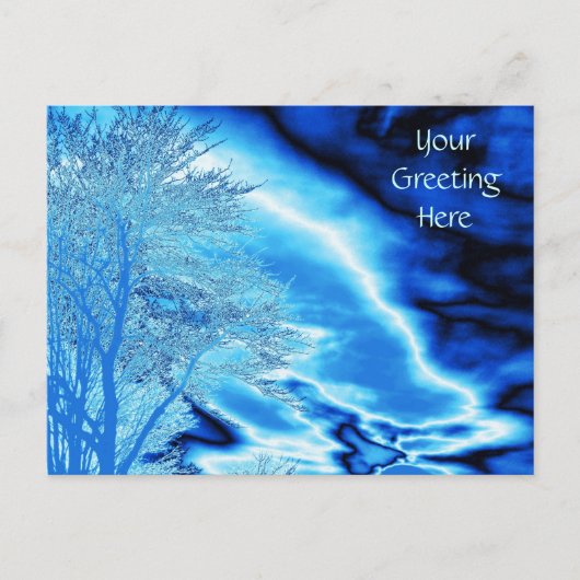 Dramatischer, eingefrorener Blue Stormy Sky Postkarte (Vorderseite)