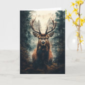 Dramatischer Elch im Wald Karte (Gelbe Blume)