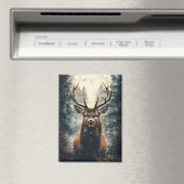 Dramatischer Elch im Wald Magnet (In Situ (Geschirrspüler))