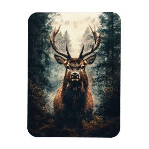 Dramatischer Elch im Wald Magnet