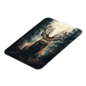 Dramatischer Elch im Wald Magnet (Linke Seite)