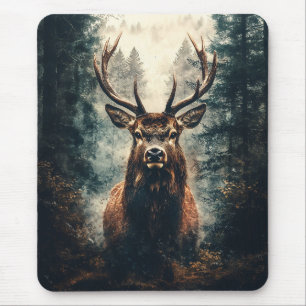 Dramatischer Elch im Wald Mousepad