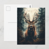 Dramatischer Elch im Wald Postkarte (Vorne/Hinten)