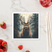 Dramatischer Elch im Wald Serviette (Beispiel)