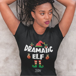 Dramatischer Elf Weihnachtsfamilie passender Outfi T-Shirt