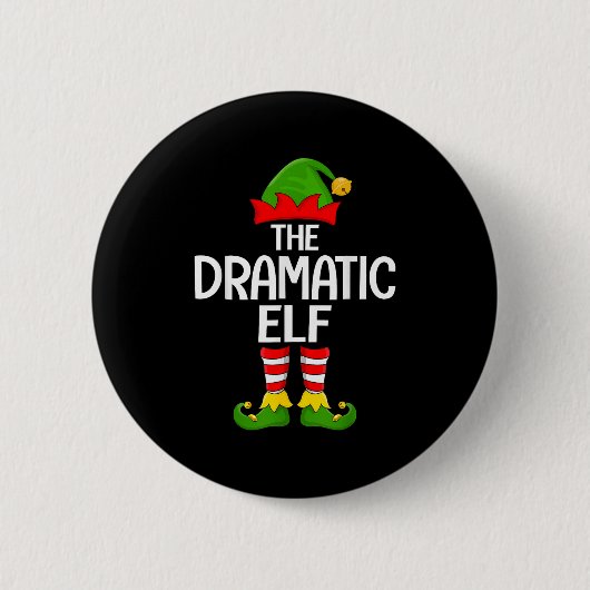 Dramatischer Elf Xmas Matching Family Elf Squad Ch Button (Vorderseite)