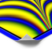 Dramatischer Gelbblauer Puls Poster (Ecke)