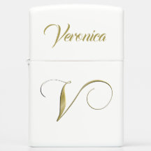 Dramatischer Gold V Monogramm-Initialname