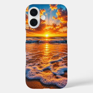Dramatischer goldener Ozeansonnenuntergang kinemat iPhone 16 Hülle