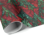 Dramatischer gotischer roter und grüner Glitter-We Geschenkpapier (Rolleneckpunkt)