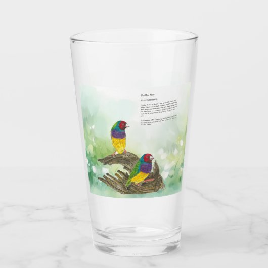 Dramatischer Gouldian Finch Bird Glas (Vorderseite)