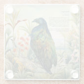 Dramatischer, handgemalter Nicobar-Taube Glasuntersetzer (Rückseite)