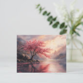 Dramatischer Kirschblossom Bäume Kunst Postkarte (Stehend Vorderseite)