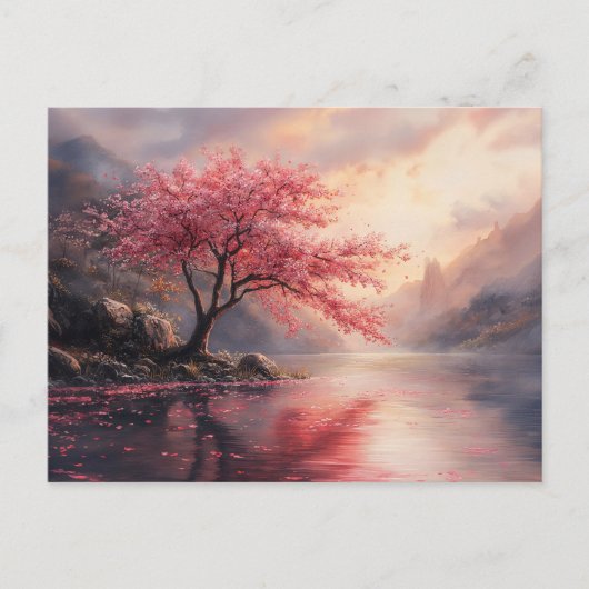 Dramatischer Kirschblossom Bäume Kunst Postkarte (Vorderseite)