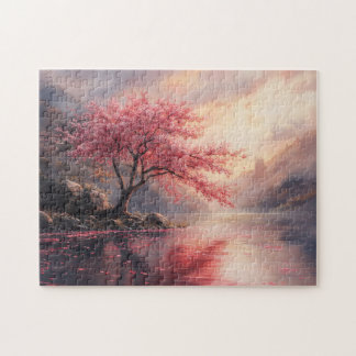 Dramatischer Kirschblossom Bäume Kunst Puzzle