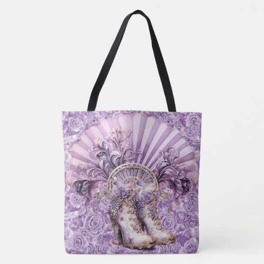Dramatischer Lilac Steampunk Fan und Boost Große T Tasche (Vorderseite)