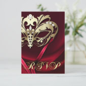 Dramatischer Masquerade Rote UAWG Einladung (Stehend Vorderseite)