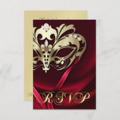 Dramatischer Masquerade Rote UAWG Einladung (Vorne/Hinten)